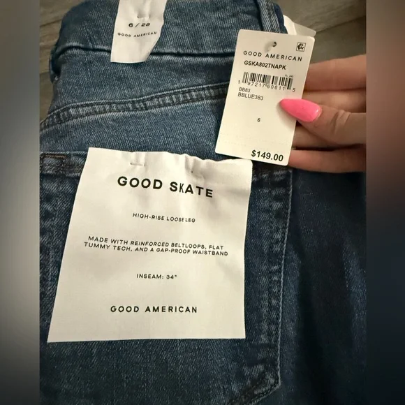 NWT Good American Good Skate High Rise Wide Leg - Picture 4 of 8